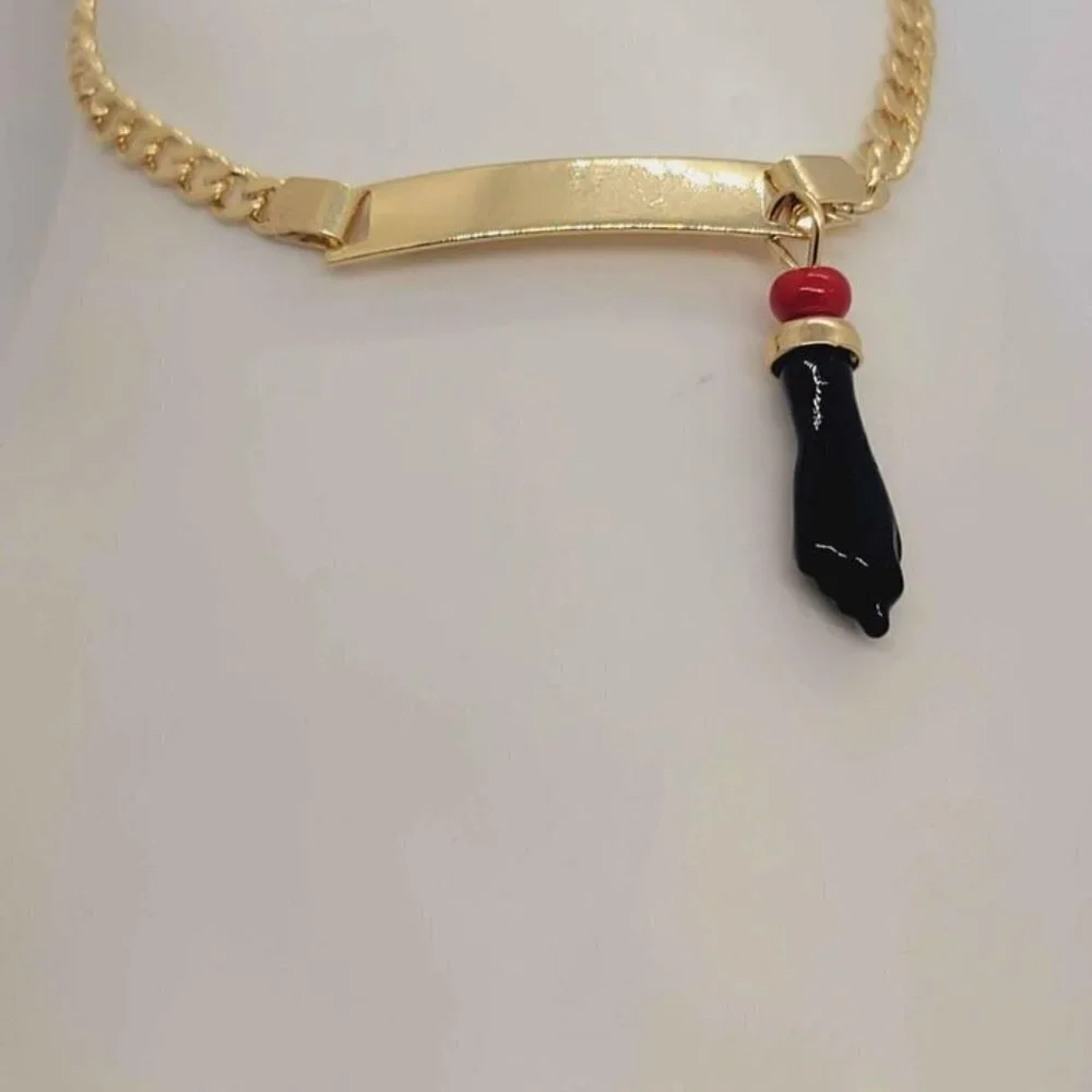 Brazilian 18k Gold Filled Azabache Bracelet